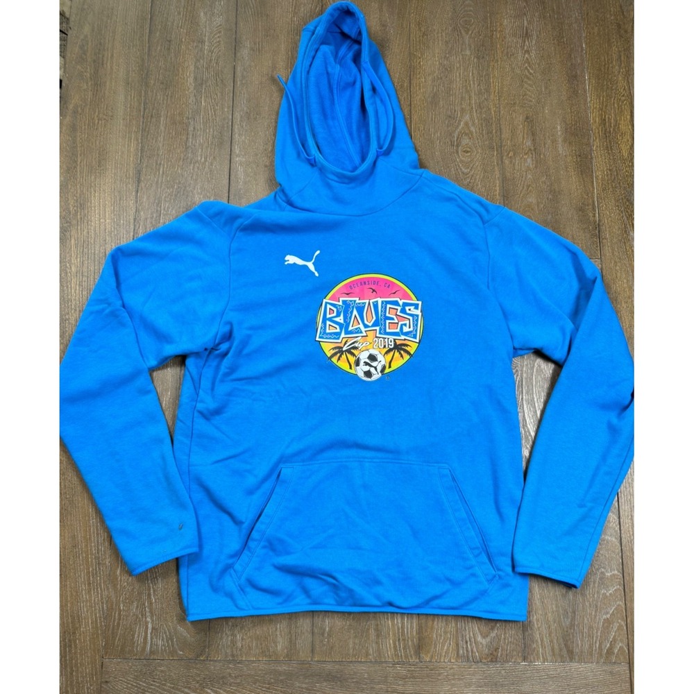 PUMA BLUES Cup 2019 Oceanside CA Soccer Hoodie Blue Men's Medium Pullover 3231